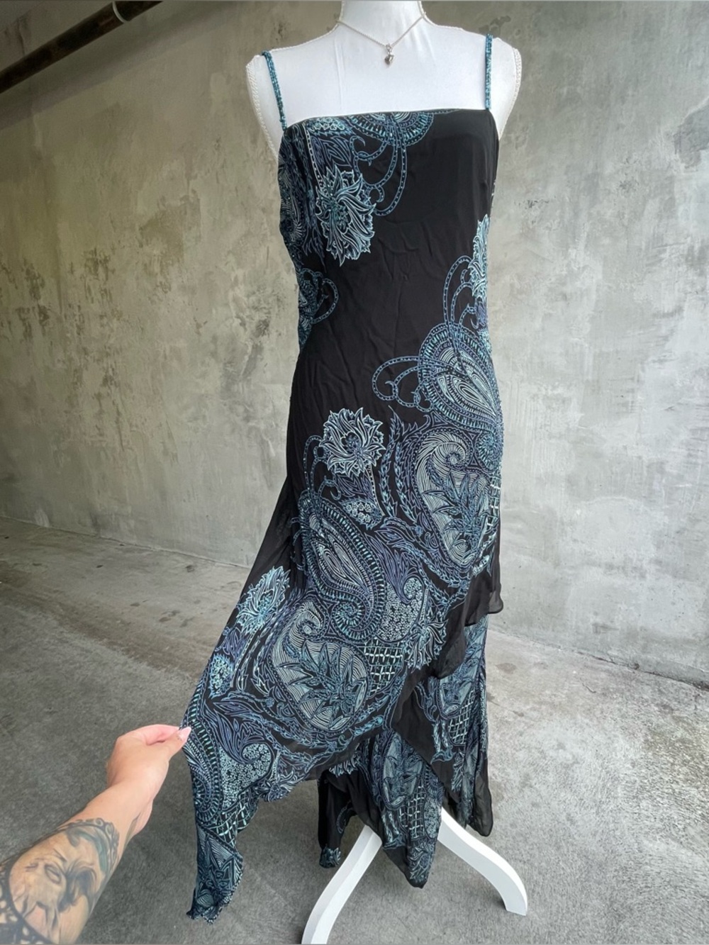Vintage y2k Beaded Dark Fairy Asymmetrical Dress
